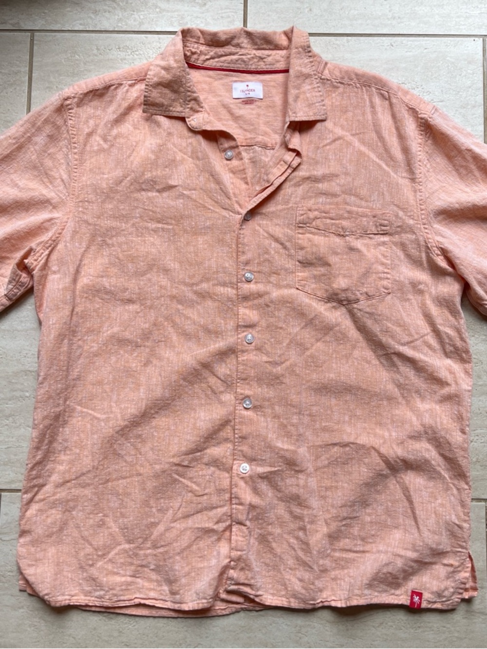 Islander Peach Short-Sleeve Button-Down Shirt
